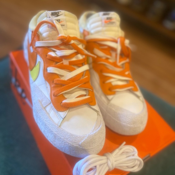 Nike Blazer Low Sacai Men USD12 White Magma Orange - Picture 15 of 16